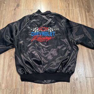 VTG Westark‎ Chevrolet Embroidered Black Satin Bomber Jacket Size XL - PRISTINE